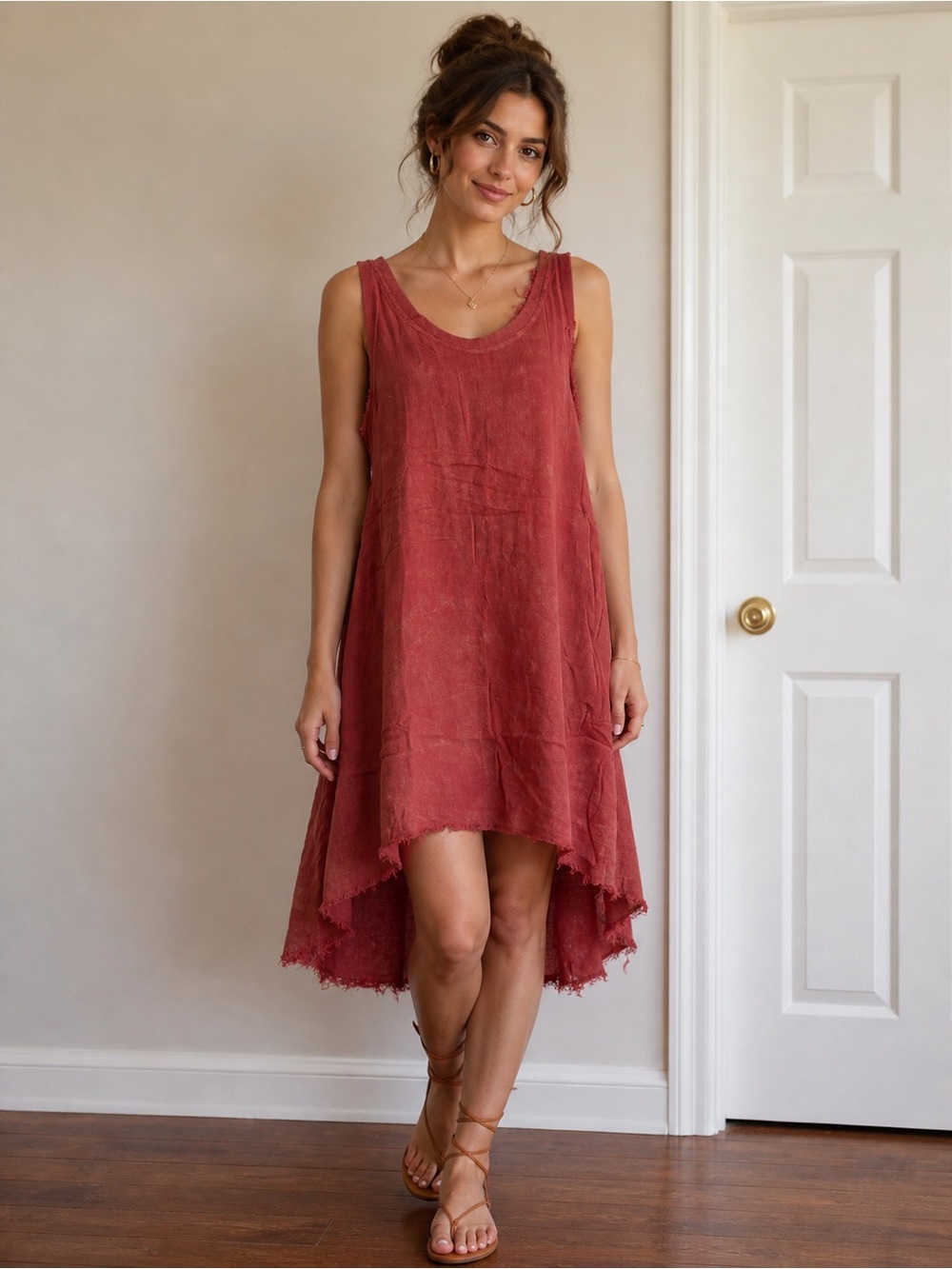 Elegant Backless Red Dress